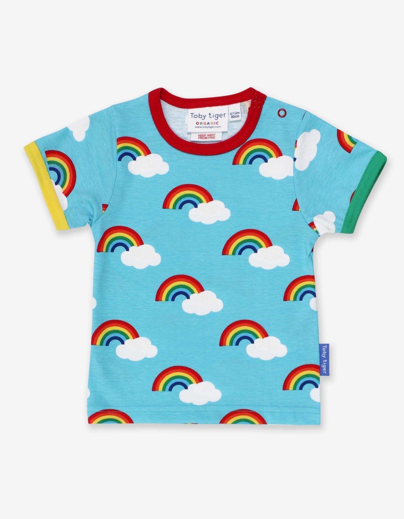 Toby Tiger T-Shirt mit Regenbogen Print