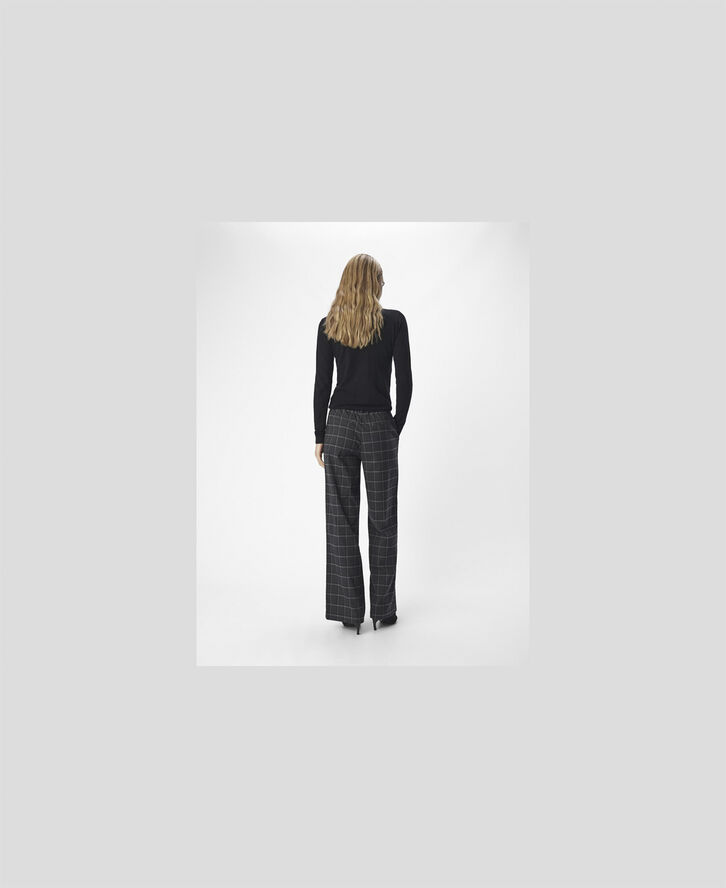 Object OBJLISA WIDE PANT AOP NOOS Dark grey melange/white col