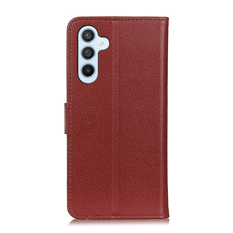 Samsung Galaxy A36 Leder Tasche Flip Cover Litchi Look - Braun