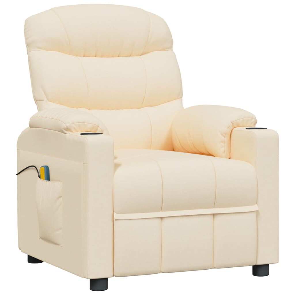 vidaXL Elektrische massagestoel, crème, stof