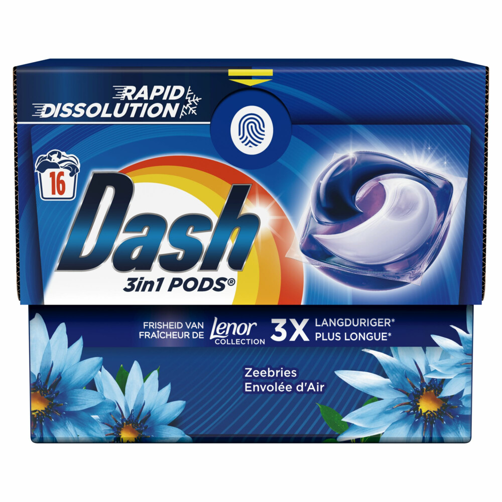 Dash Wasmiddelcapsules 4in1 Pods Zeebries16 stuks