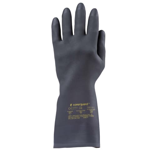Gant de protection chimique néoprène noir flocké coton 31cm