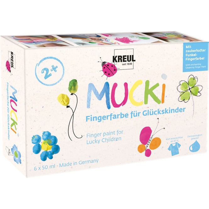 MUCKI-Fingerfarbe für Glückskinder - 6er Set