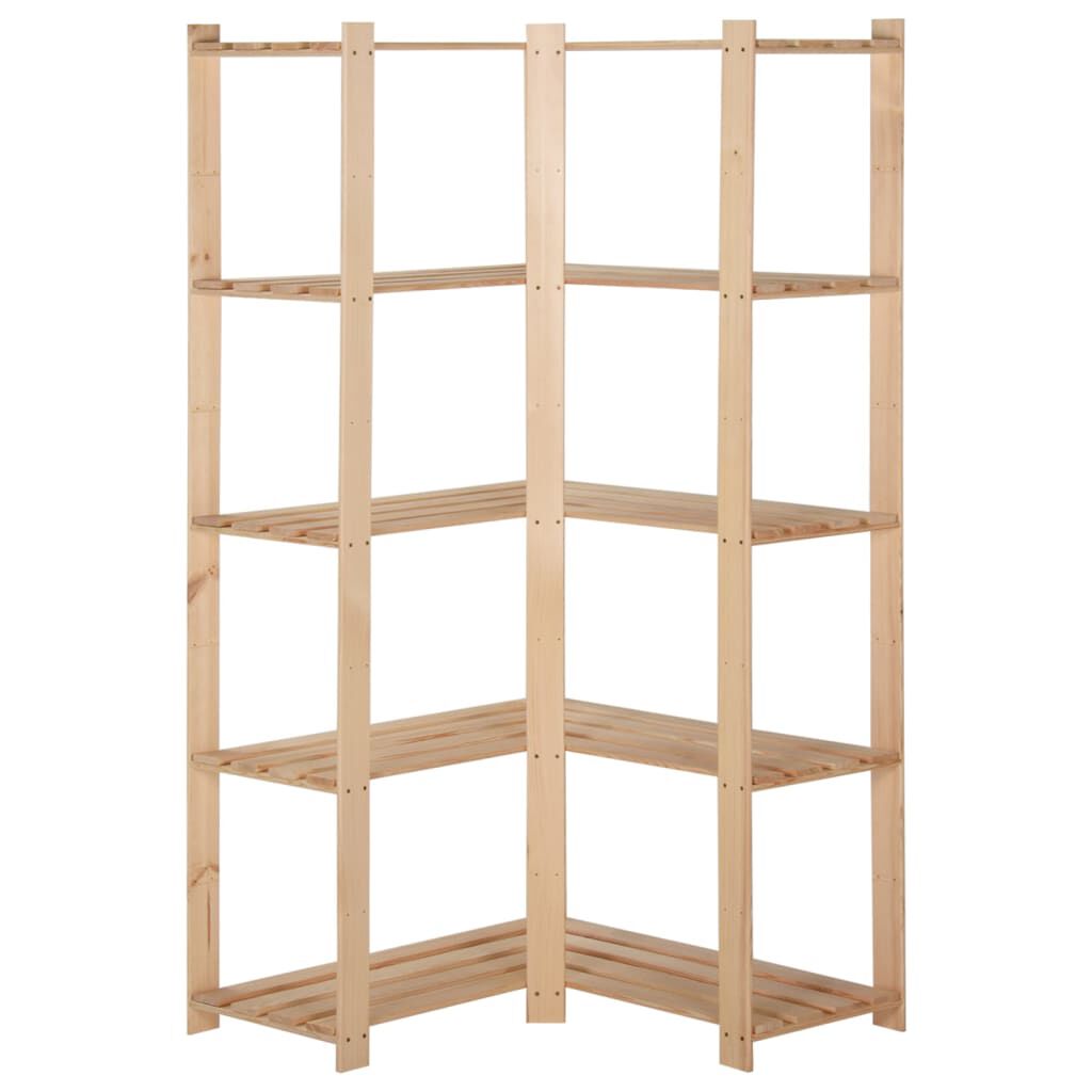 vidaXL Hoekkast met 5 planken 82,5x82,5x170 cm massief grenen