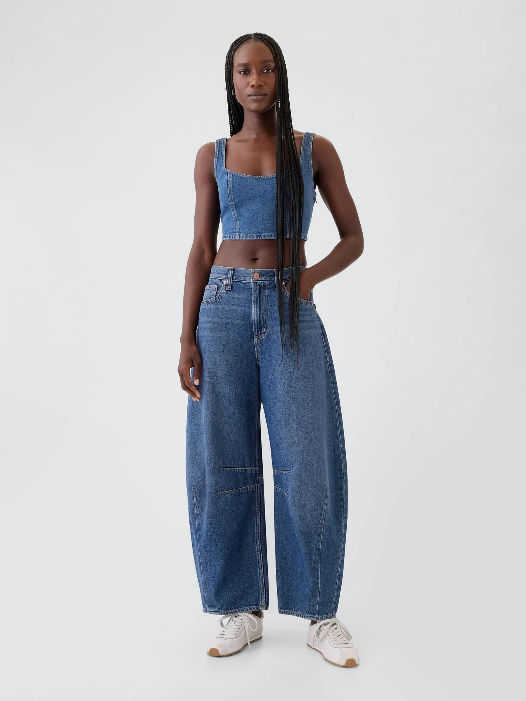 Gap jeans met hoge taille, hoefijzervormige pijpen en enkellengte