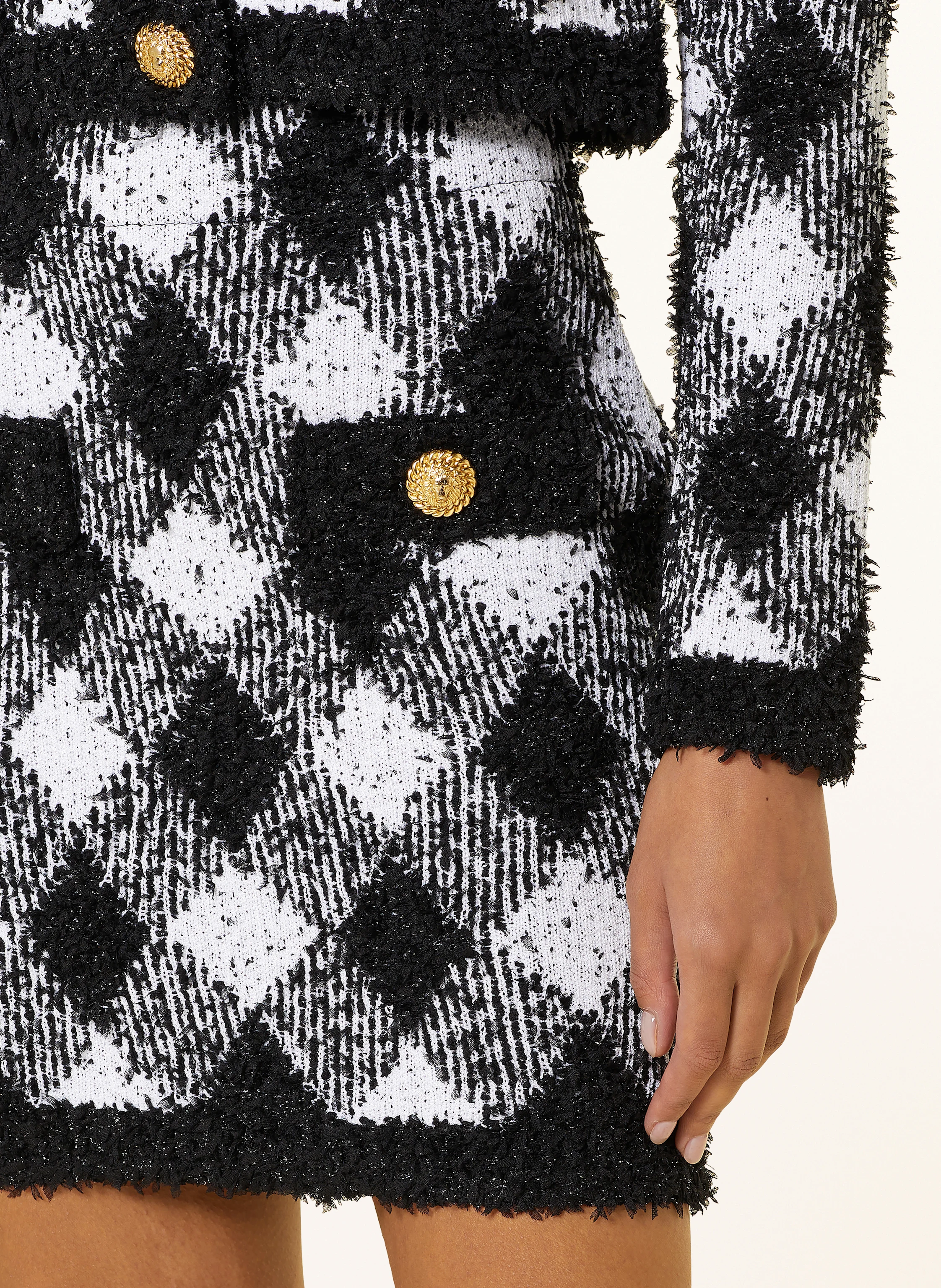 BALMAIN Strickrock mit Glitzergarn