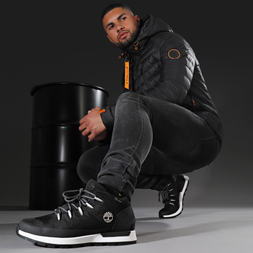 Doudoune Capuche Premium Tech Noir Orange