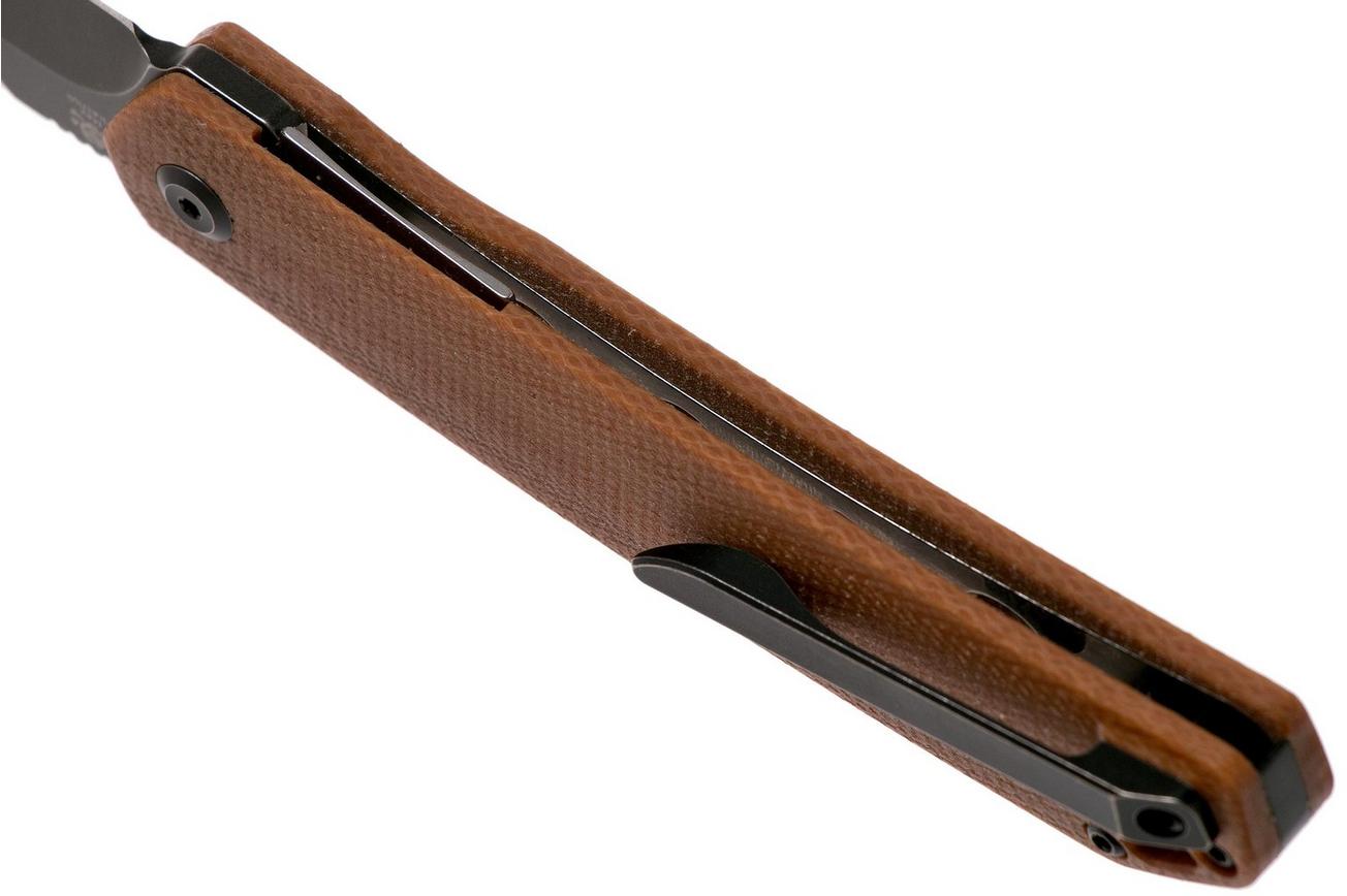 Kansept Hazakura T1019C5 Brown Micarta zakmes, Max Tkachuk design