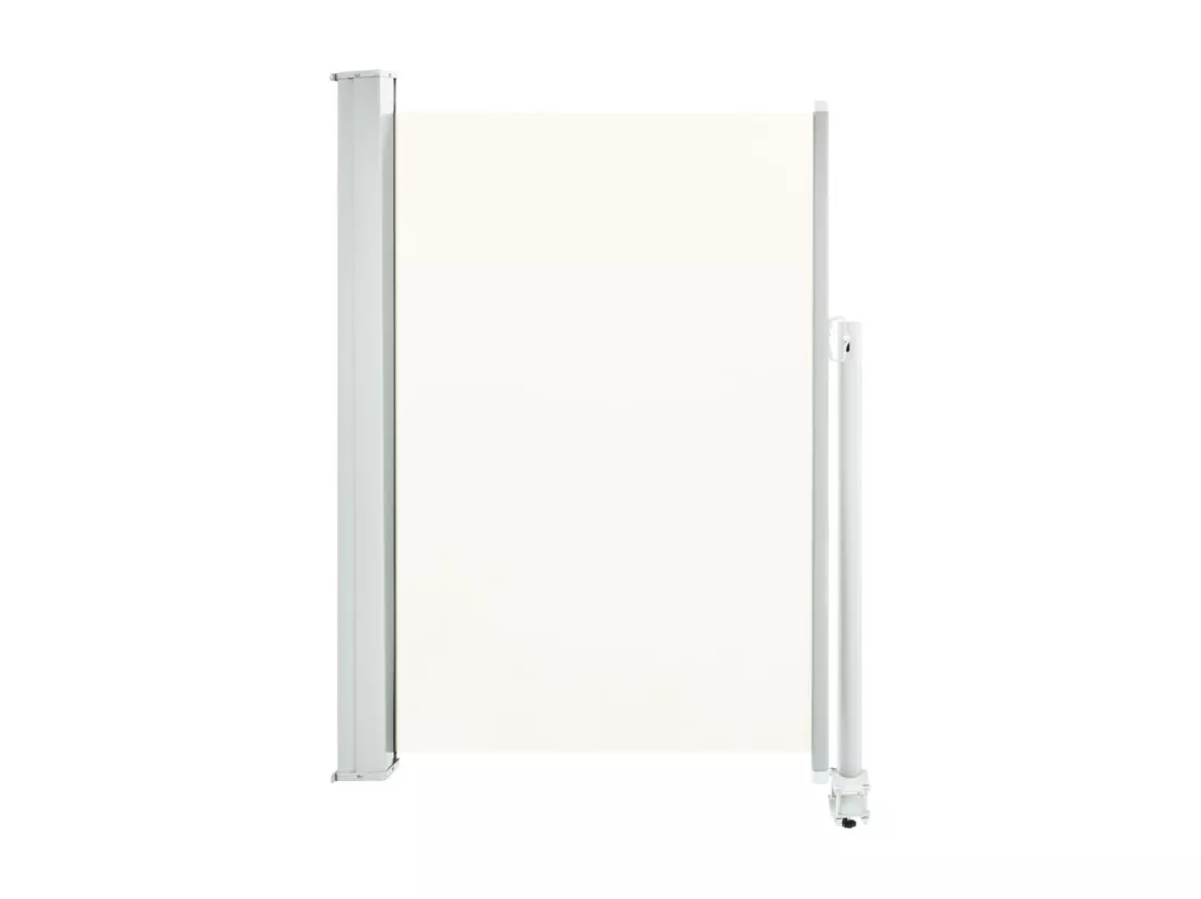 Auvent latéral rétractable de patio 120 x 300 cm Blanc cassé