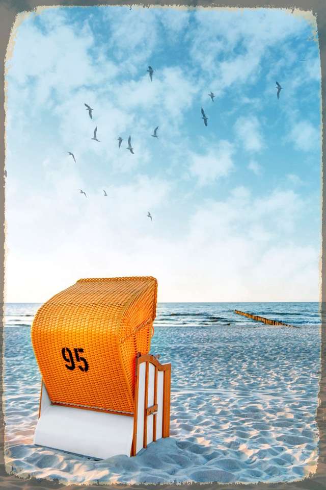 queence Metallbild »Beachday« Düne | Strand | Strandbilder 1 Stk. tlg. Stahlschilder