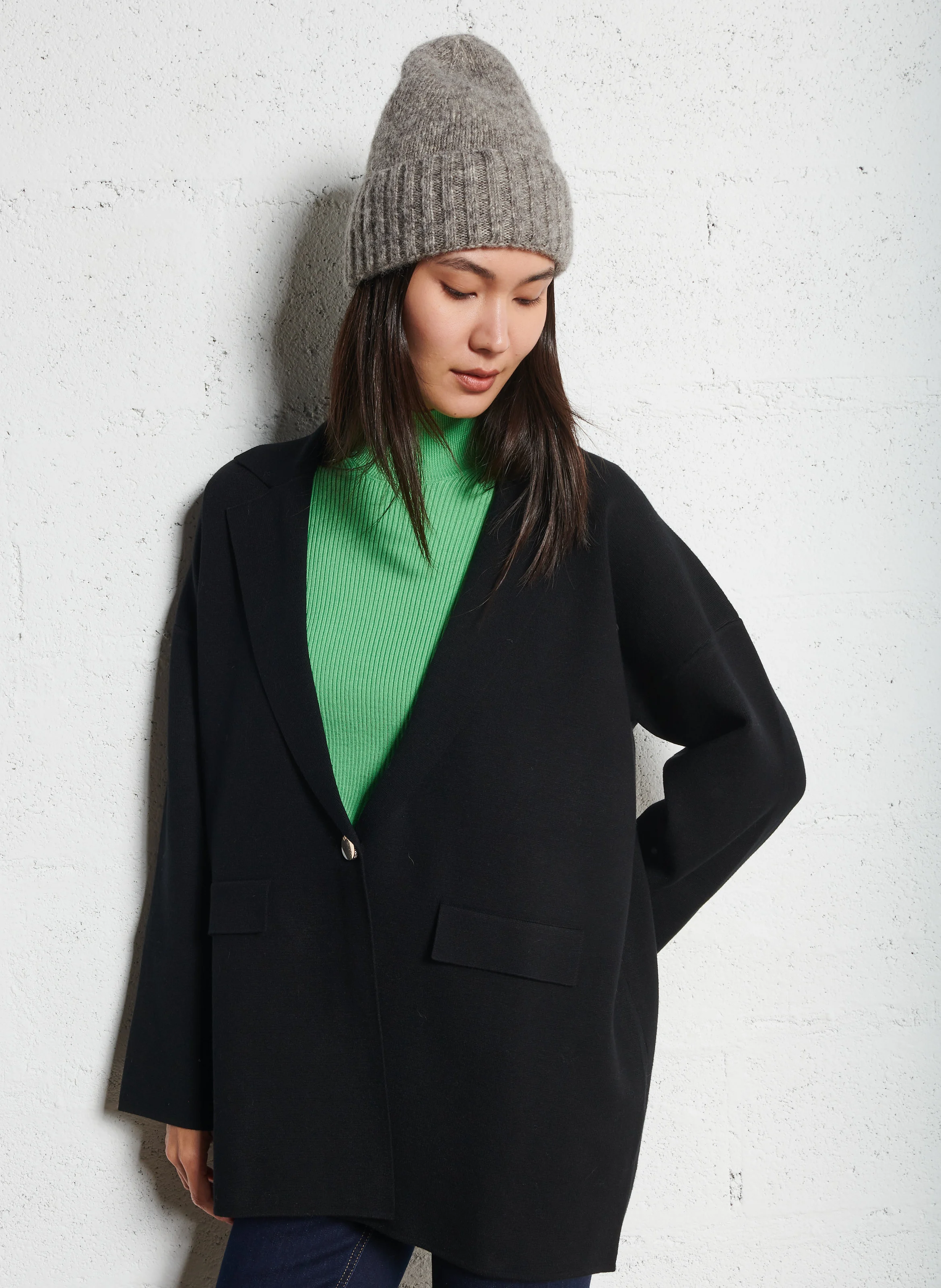 Veste de blazer droite | Noir