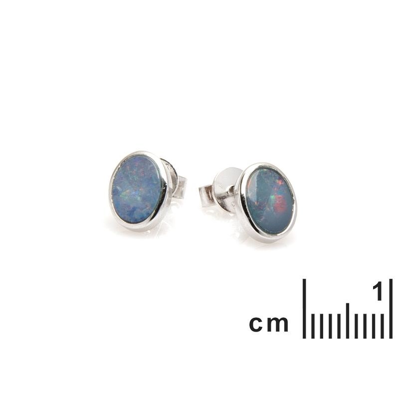 Boucle d'oreille argent 925 Opale d'Australie