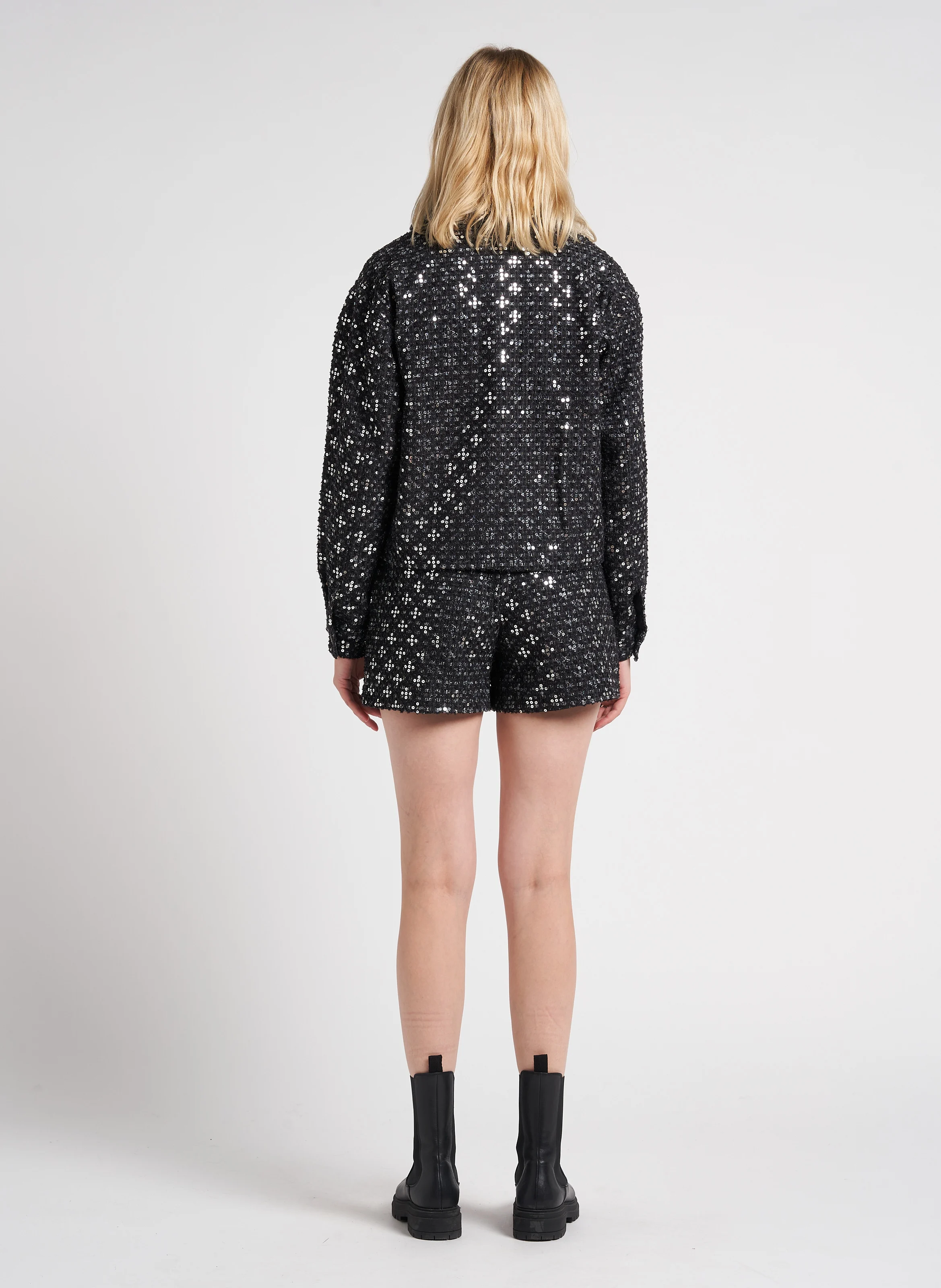 SHINNA - Short droit taille haute en coton | Noir