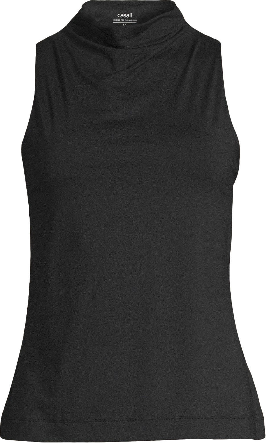 Drapy Funnel Neck Top Black