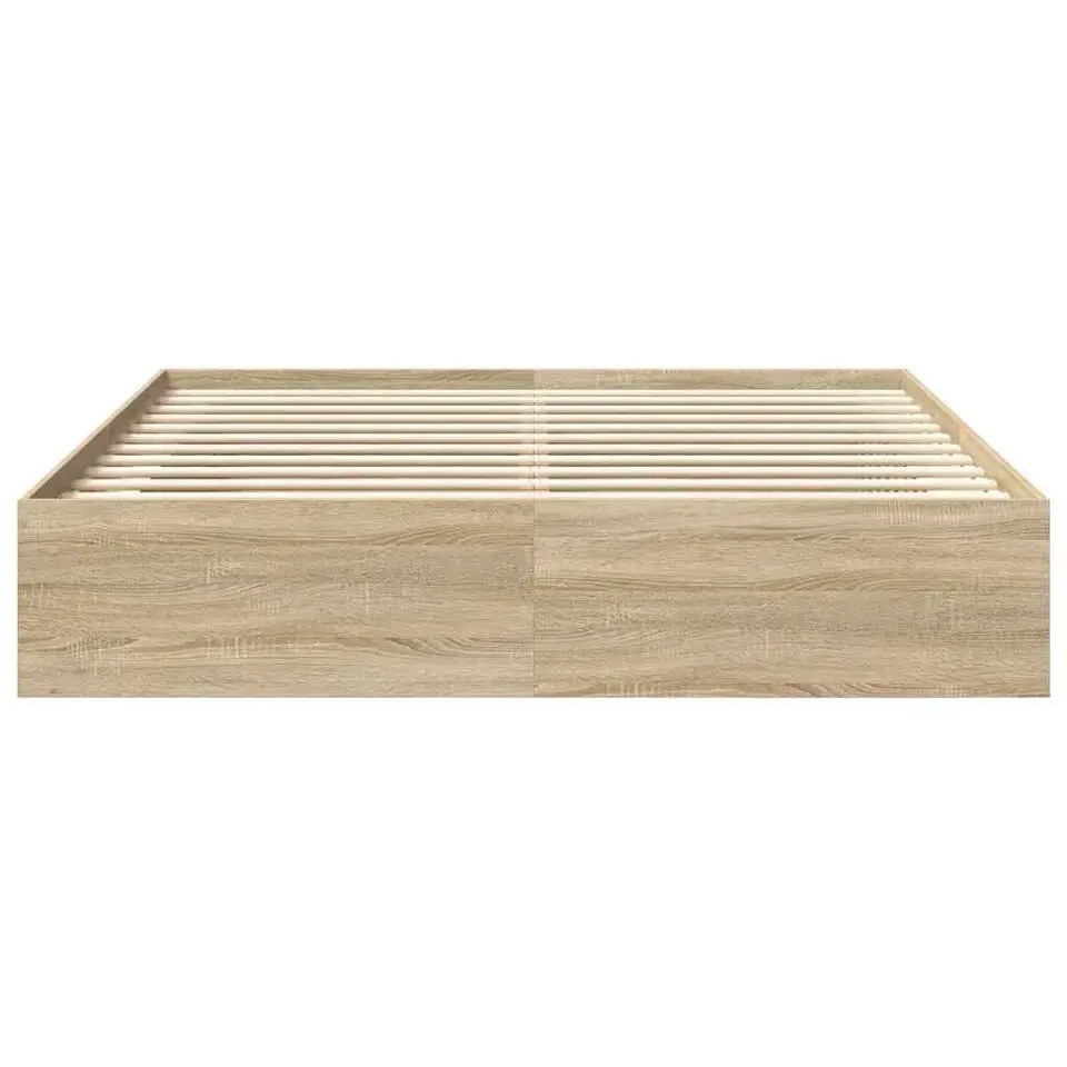 vidaXL - Bed frame met opbergruimte - Sonoma eikenkleurig - Hout - 200x200 cm