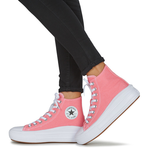 Converse - CHUCK TAYLOR ALL STAR MOVE PLATFORM SEASONAL COLOR-LAWN FLAMINGO - Rose/Blanc