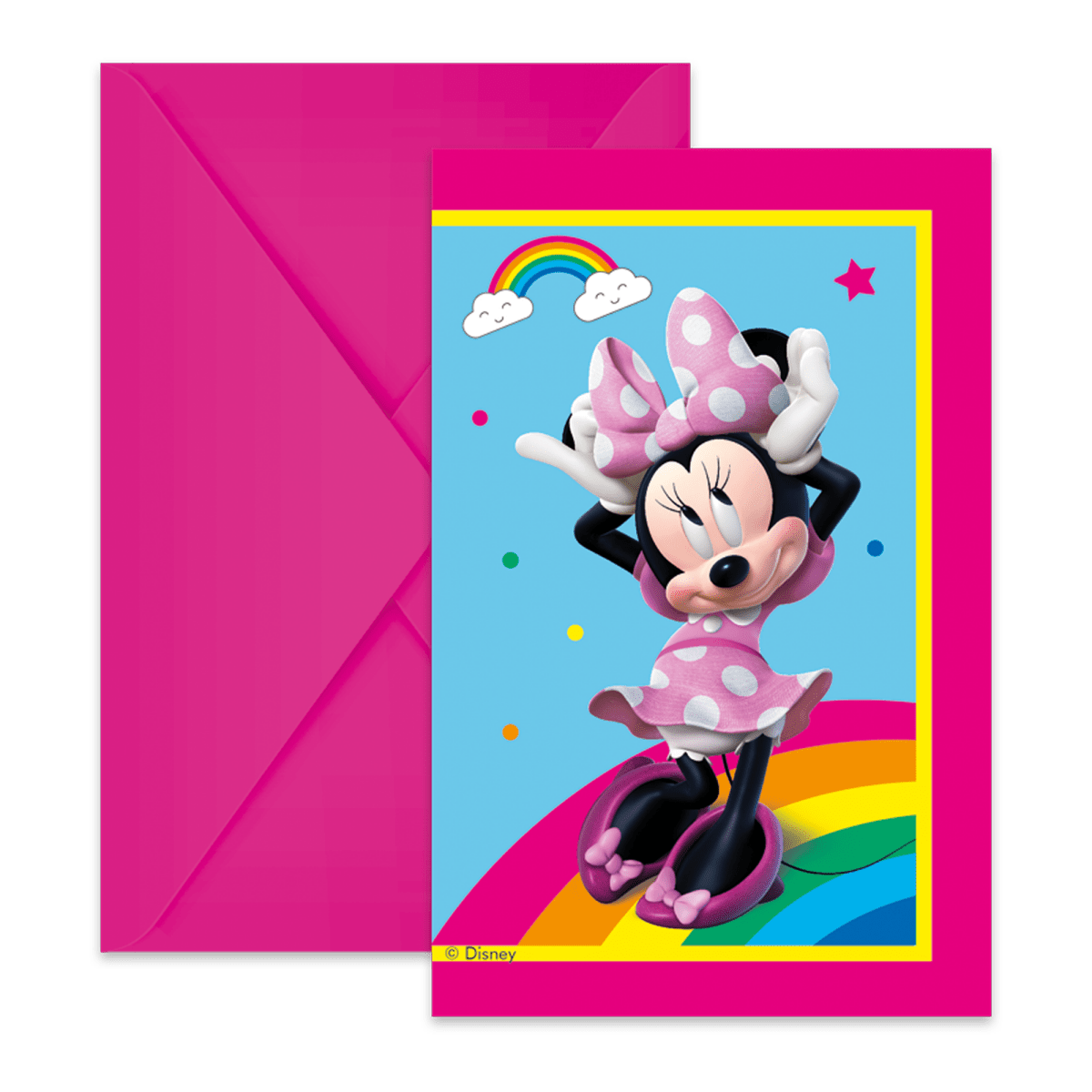 Minnie Mouse Uitnodigingen 6st