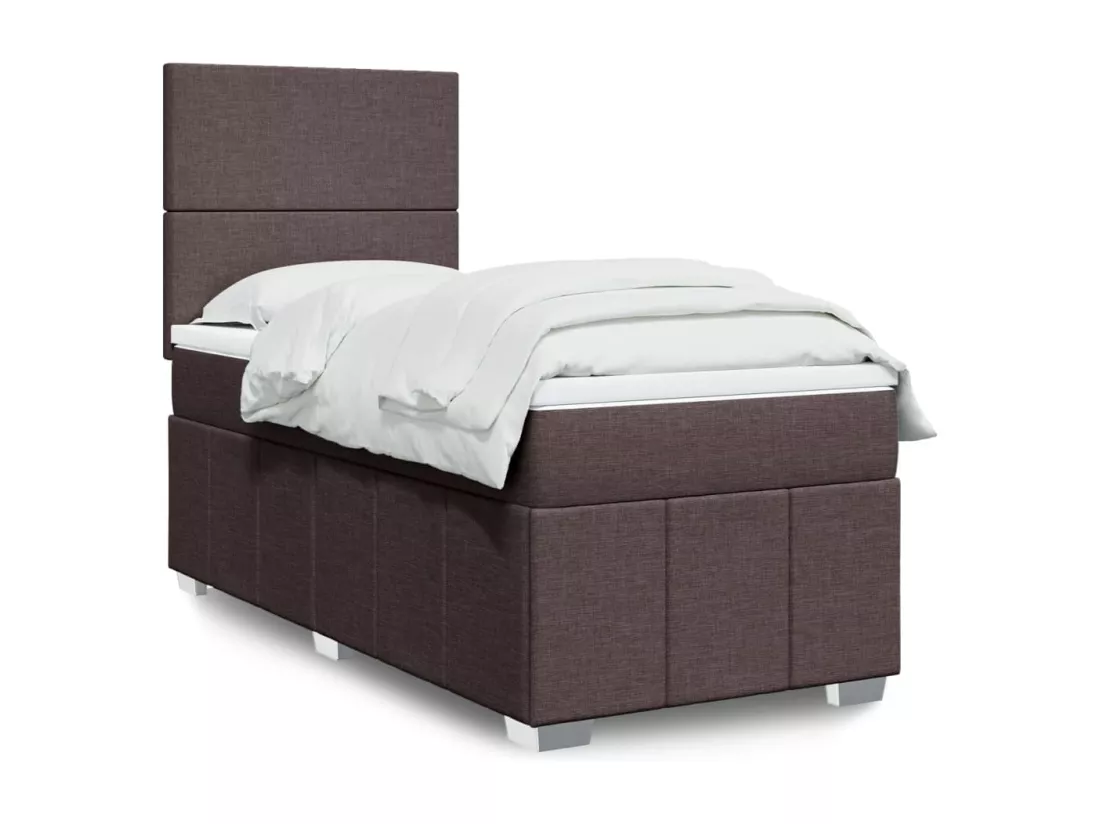 Sommier tapissier avec matelas Marron foncé 90x200 cm