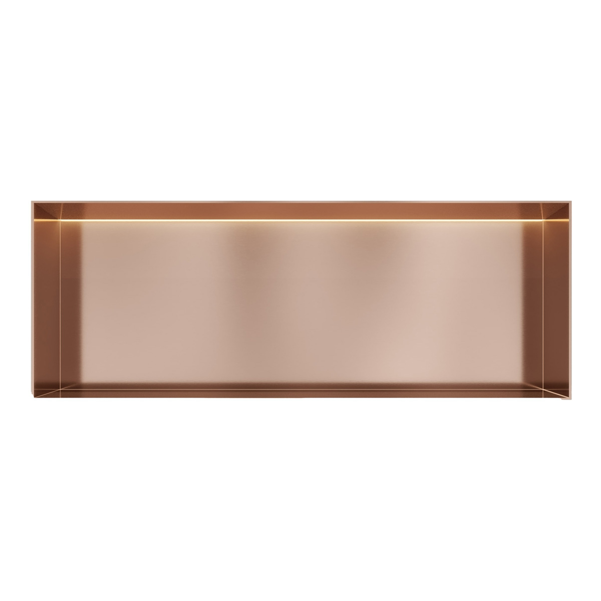 Hotbath &More frameless inbouwnis met verlichting 30x80x10cm geborsteld koper PVD