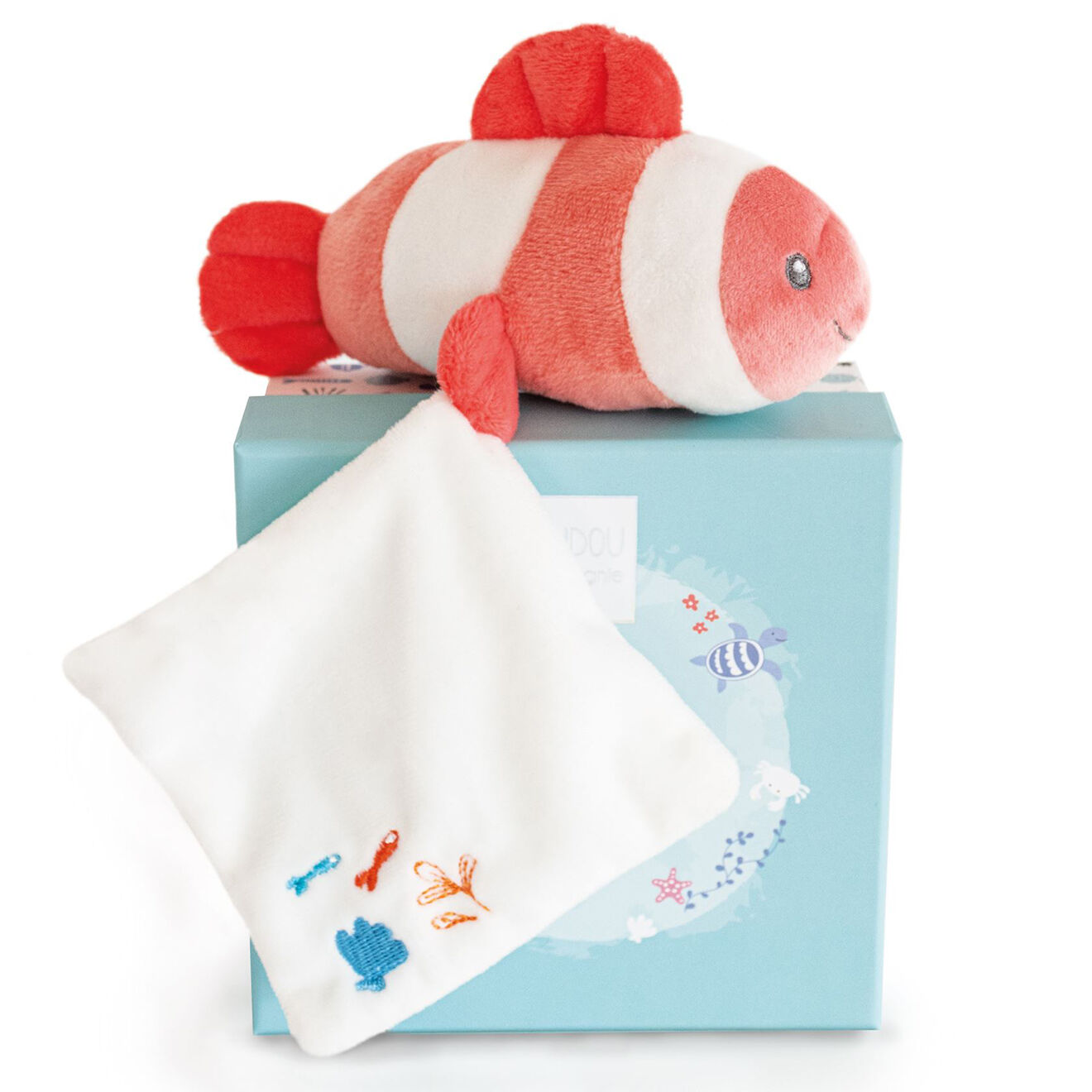 Doudou et Compagnie Poisson mignon avec doudou corail - 16x5 cm