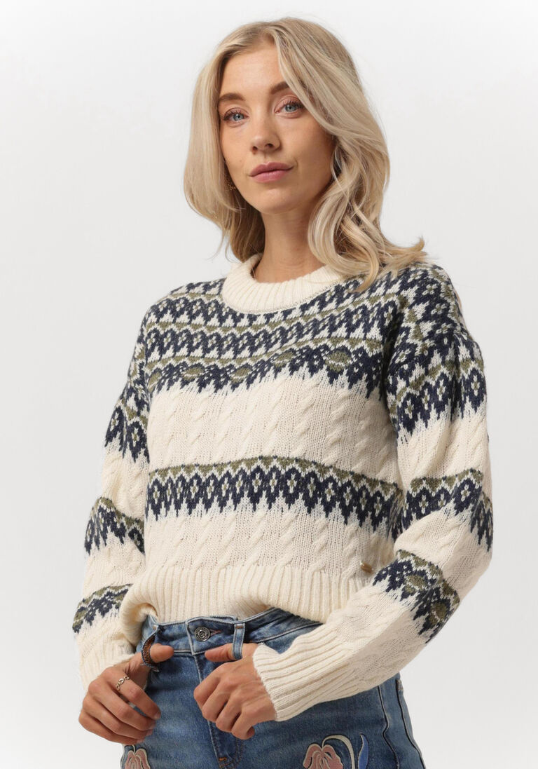 SCOTCH & SODA gebroken wit scotch & soda trui fair isle knitted cable pullover