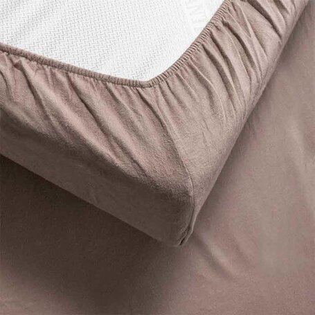 Hoeslaken Flanel - Splittopper - Taupe