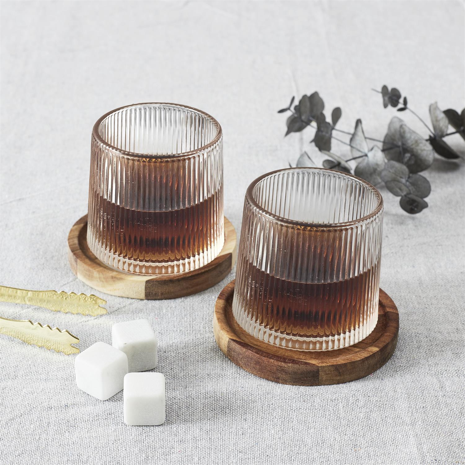 VERRE WHISKY SUPPORT ACACIA X2 PIECES