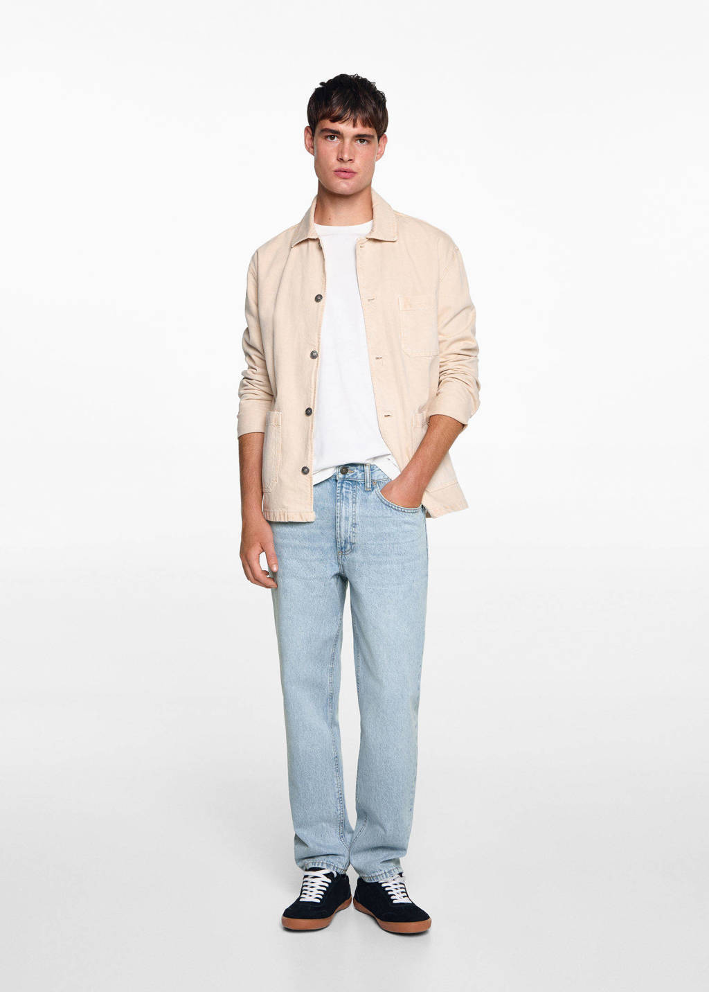 MANGO TEEN loose fit jeans changeant blauw