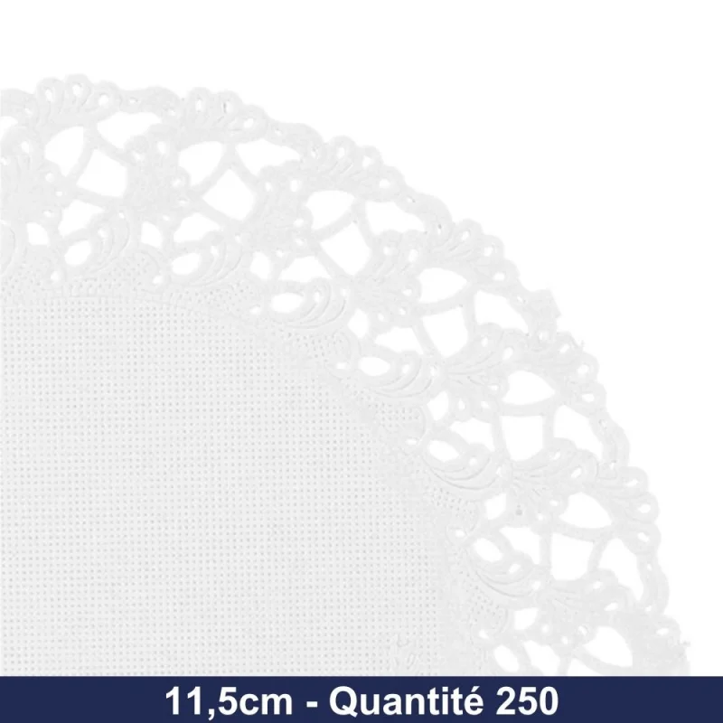 GDP - Dessous de verre dentelle rond en papier - Blanc - 11,5cm - x250