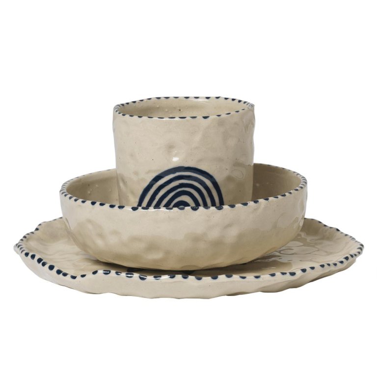 Ferm Living Naive Ceramic serviesset Deep Blue