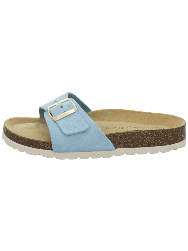 modische Pantoletten Damen hellblau
