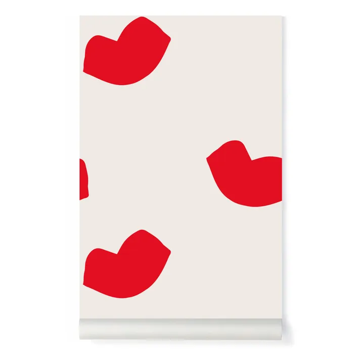 Mathilde Cabanas Papier-peint Bouches - Mathilde Cabanas x Bonjourgeorges | Rouge