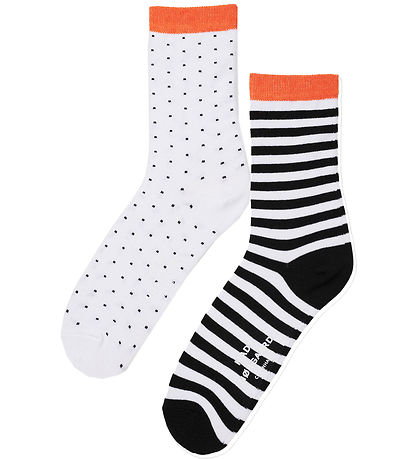 Mads N?rgaard Strømper - 2-pak - Ana Mix - Blåck Stripe/White Do