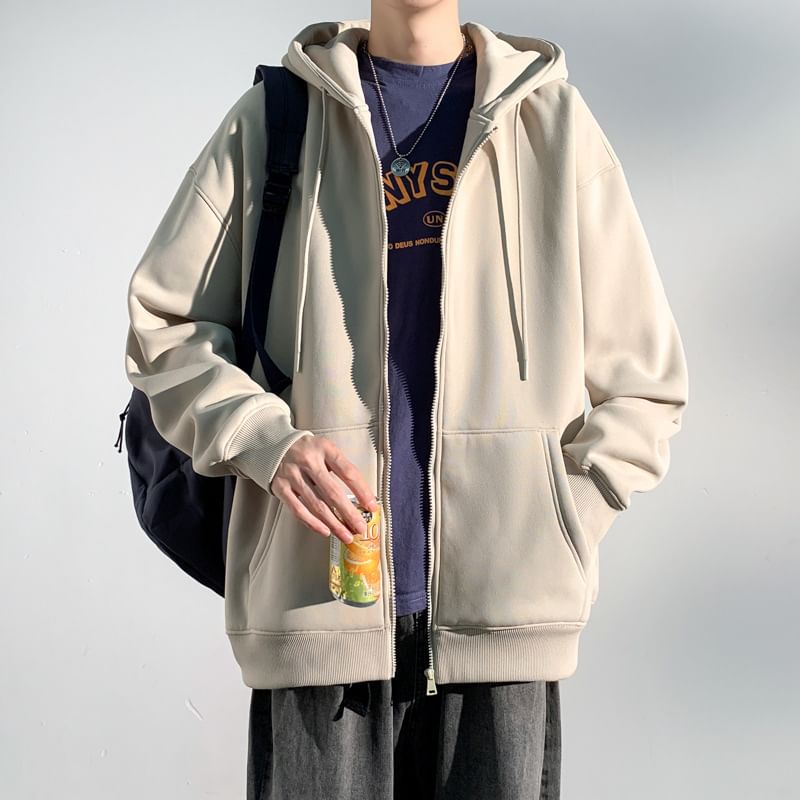 Leftitt - Effen hoodie met rits