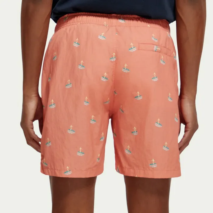 Scotch & Soda Mid Length Mini Printed AOP Zwemshort Heren