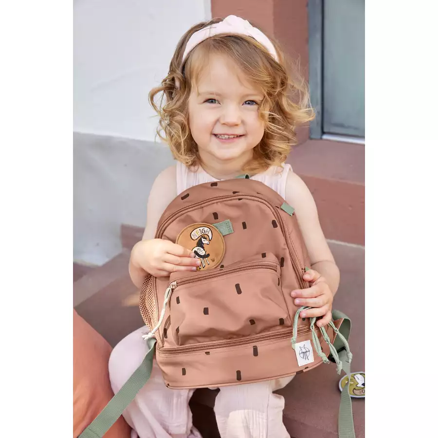 LÄSSIG Mini Backpack, Happy Prints, caramel