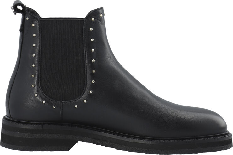 Cashott CASBETTY Chelsea Boot W. Rivets Leather Black