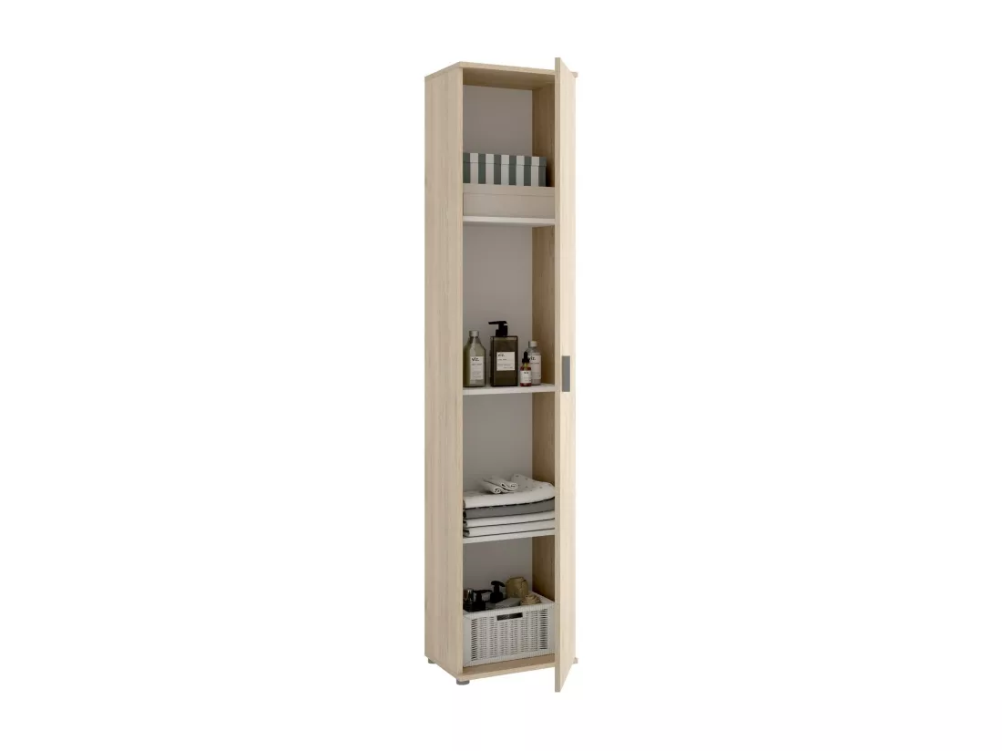 Armoire polyvalente Lagalb, Meuble de rangement multifonctionnel, armoire 1 porte, 39x35h190 cm, Chêne
