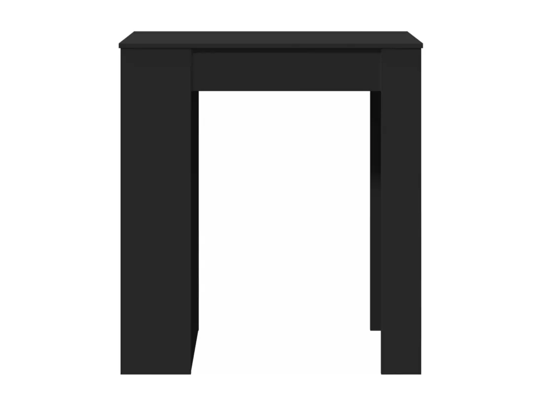 Table de bar avec étagères noir bois d'ingénierie