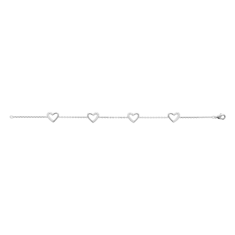 Bracelet Femme - Argent 925 - Oxyde de zirconium - Longueur : 18 cm