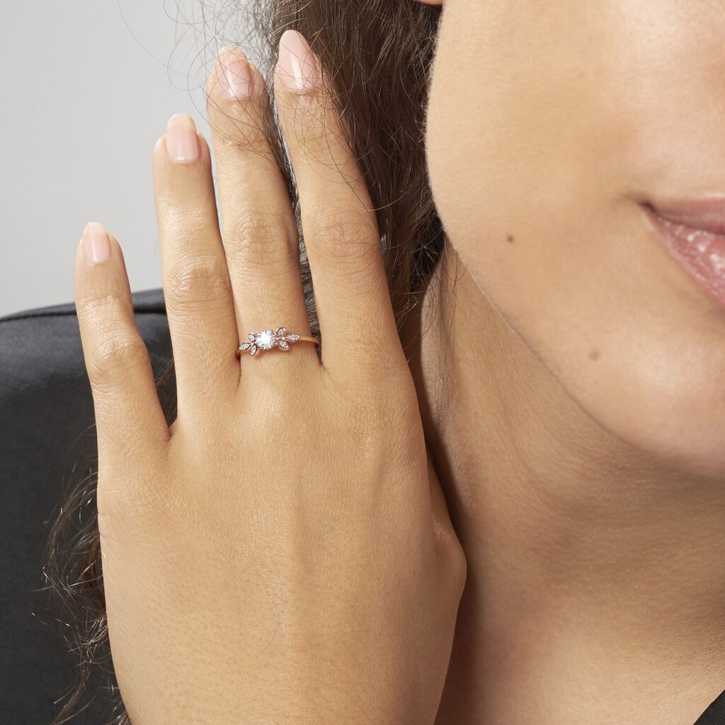Bague Solitaire Alicea Or Rose Diamant
