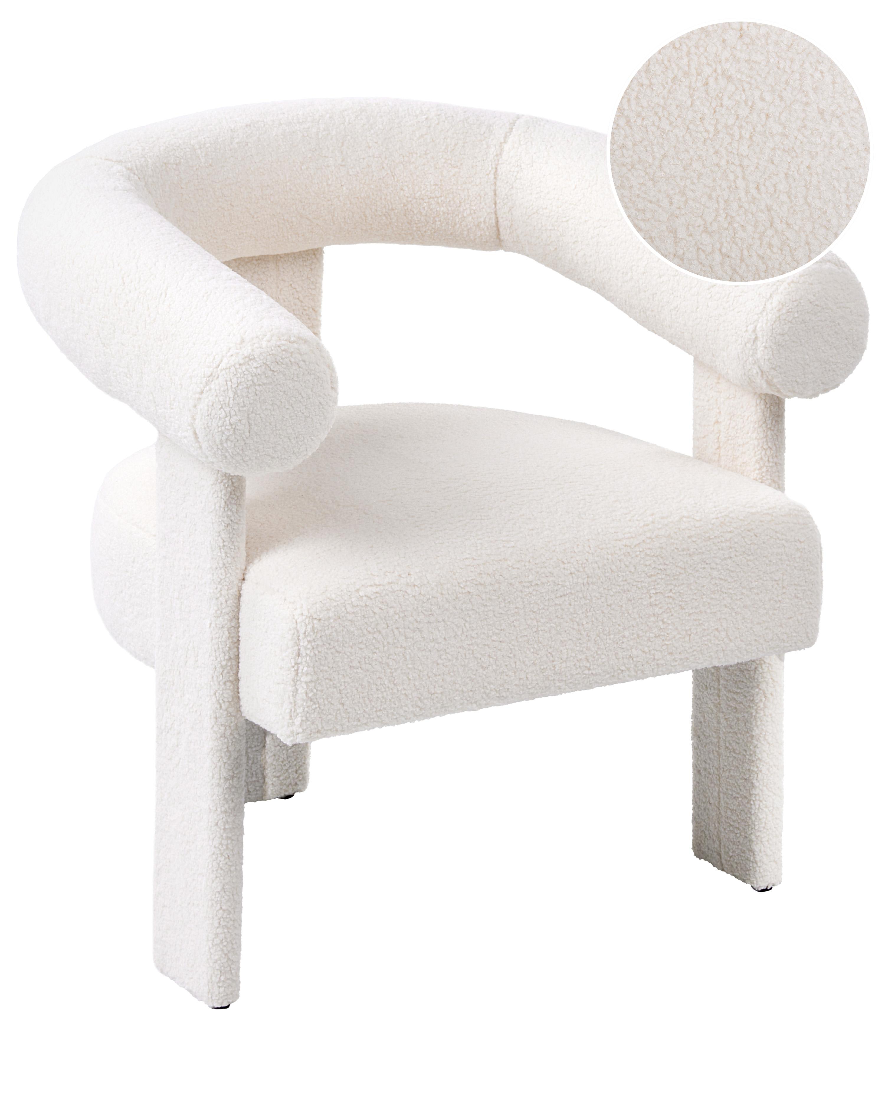 Fauteuil ILBRO Bouclé Gebroken wit