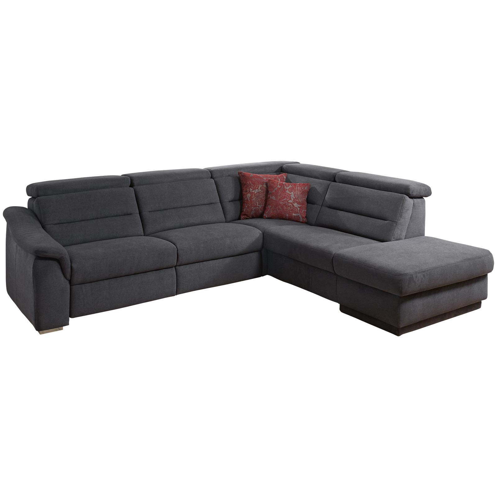 polsterpower Ecksofa - grau - Basismodell - rechts