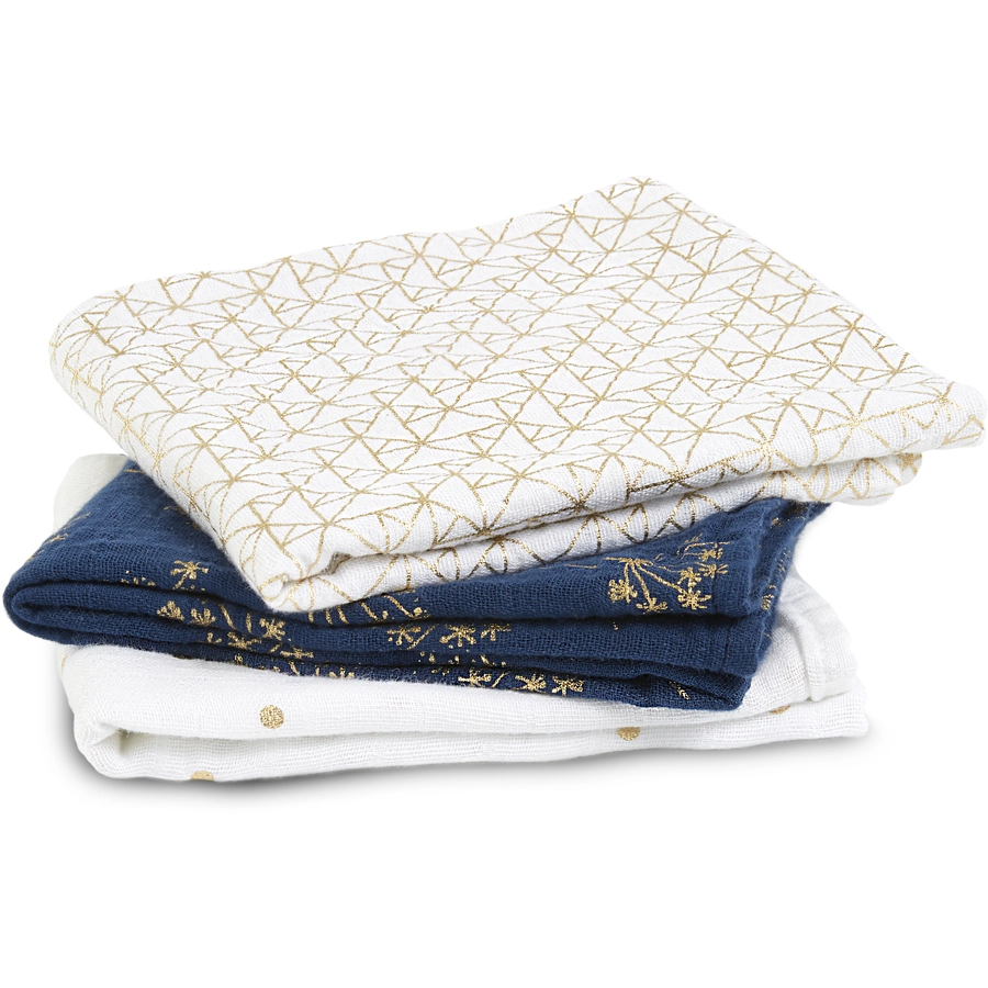 aden + anais™ Pucktücher metallic gold deco 3er-Pack