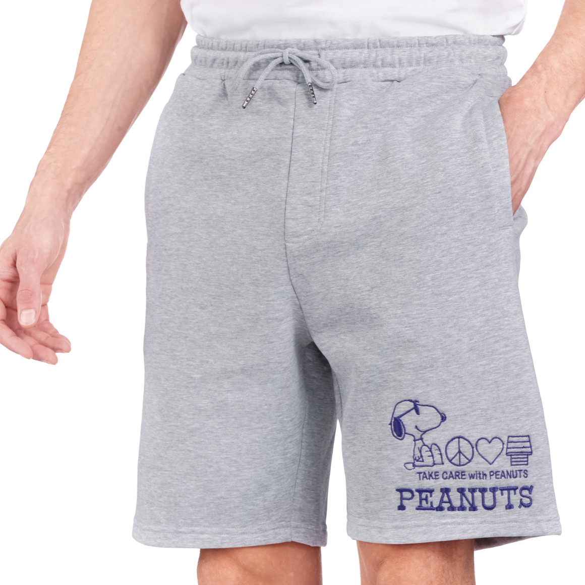 Jonas Nielsen Peanuts Shorts mit Stickerei hellgrau