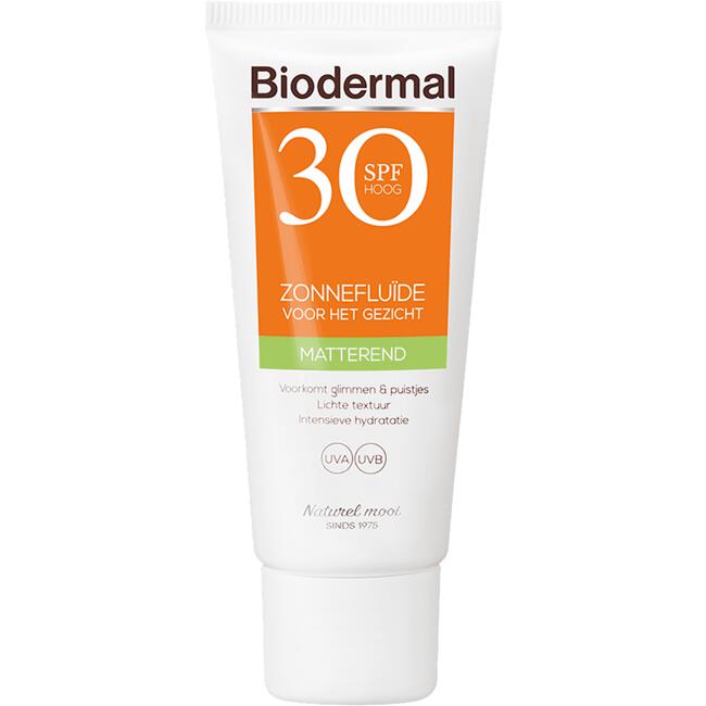 Biodermal Matterend Zonnefluïde Voor Het Gezicht SPF30 40 ML