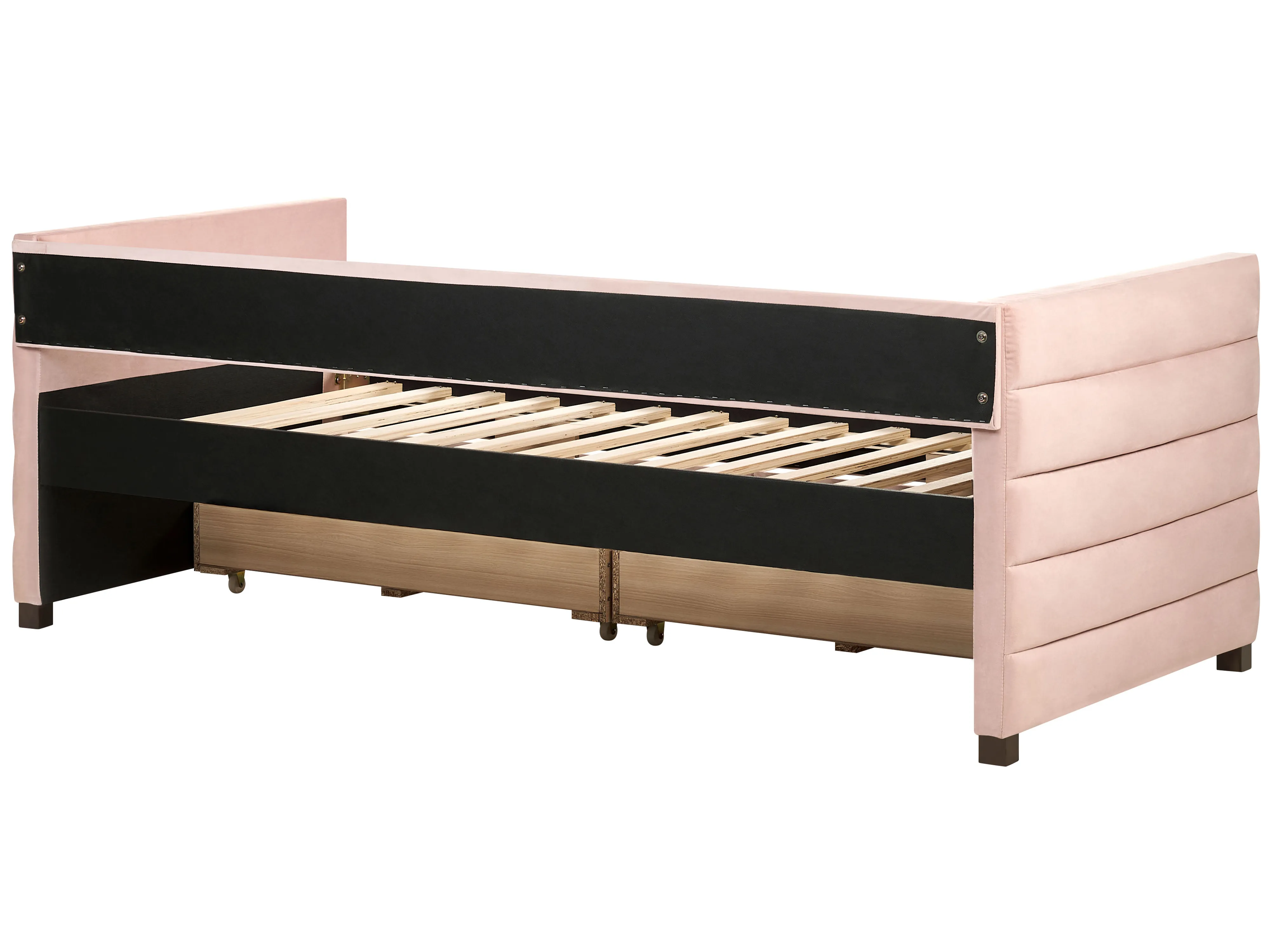 Bedbank met opbergruimte Fluweel MARRAY 90 x 200 cm Pastelroze