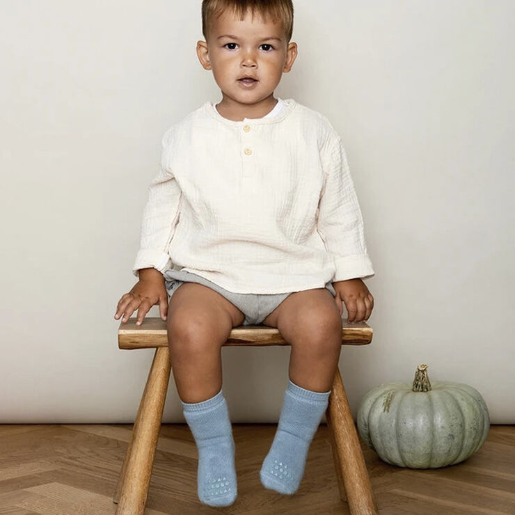 GoBabyGo Skridsikre Strømper Tyk Bomuld Dusty blue
