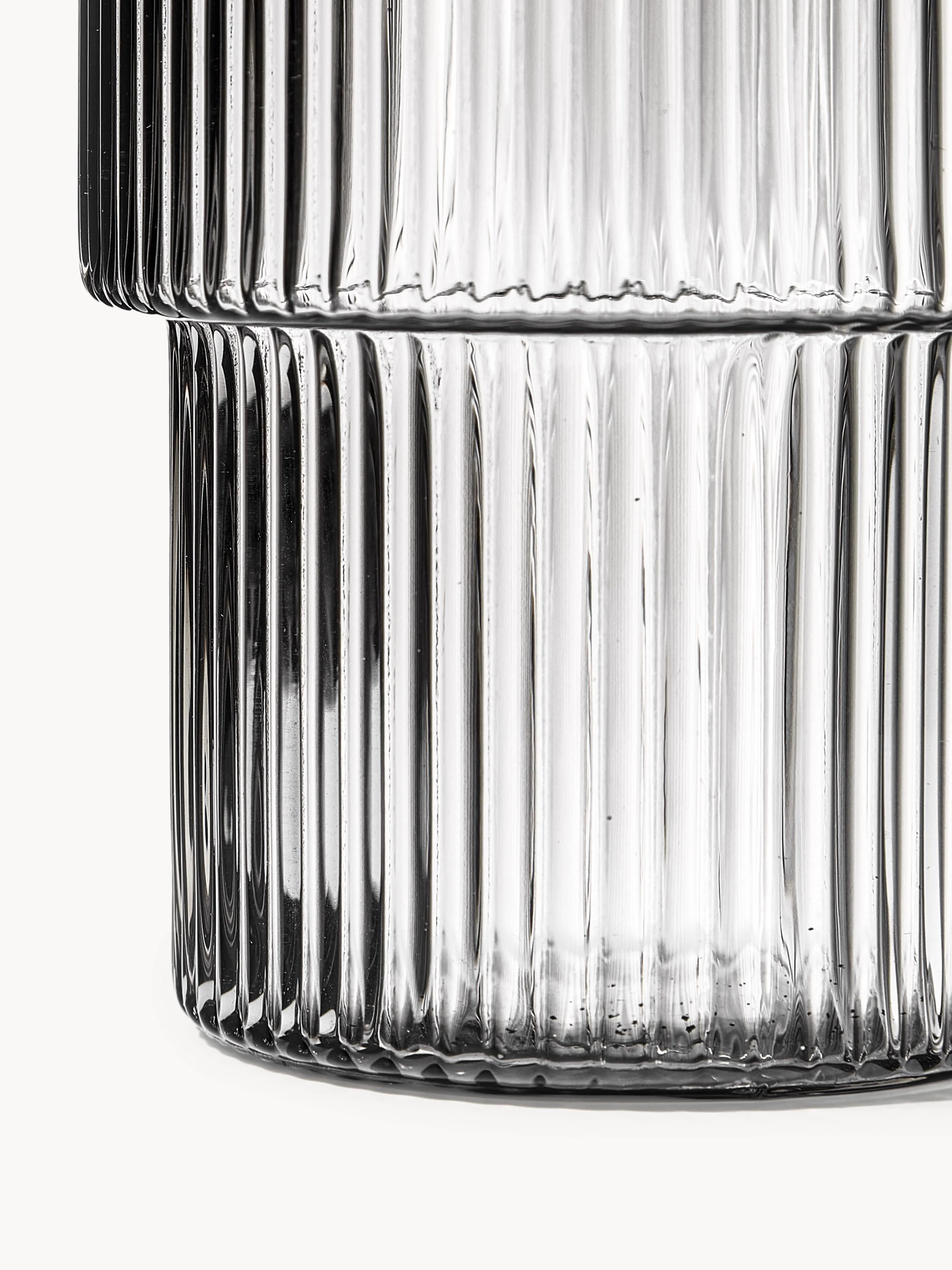 Mondgeblazen tumblers Ripple met groefreliëf, 4-delig