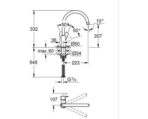 Grohe Quickfix keukenkraan START EDGE 2020 chroom 31369001